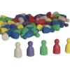 Satz Spielfiguren aus RE-Wood, farbig sortiert, 24 mm, 60 Stück