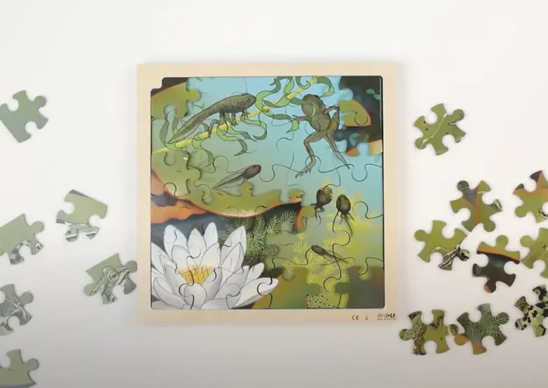 Schichten-Puzzle "Frosch" + gratis APP, 86-tlg.