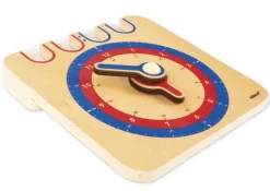 Schüler-Lern-Uhr 1-24 analog/digital, manuell, aus Holz