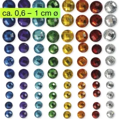 Schmuck-Steine "Regenbogen", selbstklebend, 80-tlg.