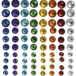 Schmuck-Steine "Regenbogen", selbstklebend, 80-tlg.
