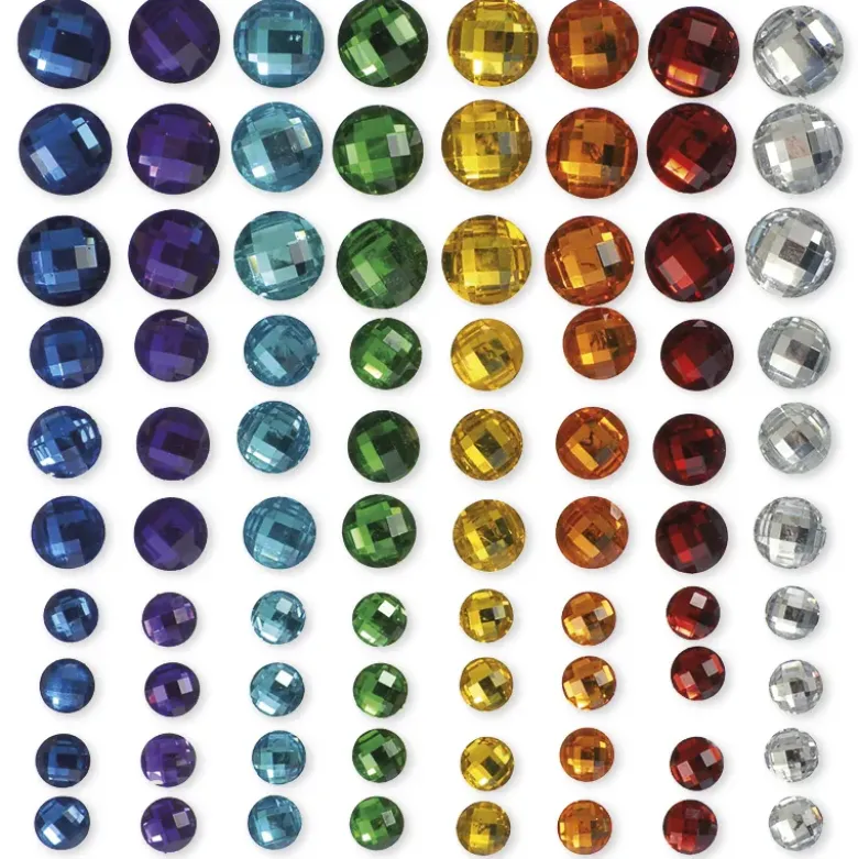 Schmuck-Steine "Regenbogen", selbstklebend, 80-tlg.