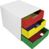 Schubladen-Box A4 "ColorFIT" mit 3 Schüben, aus Pappe