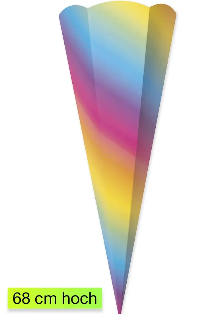 Schultüten zum Stecken "Regenbogen", 68 cm hoch, 5 Stück