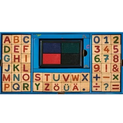 Set Alphabet- und Zahlen-Stempel, mit Stempelkissen, 49-tlg.