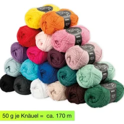 Set Baumwoll-Garn, 20 Farben à 50 g