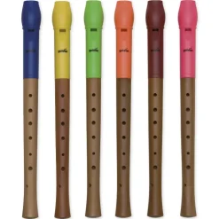 Set Blockflöte C-Sopran, bunt, deutsche Griffweise, 6 Stück jeweils in Tasche