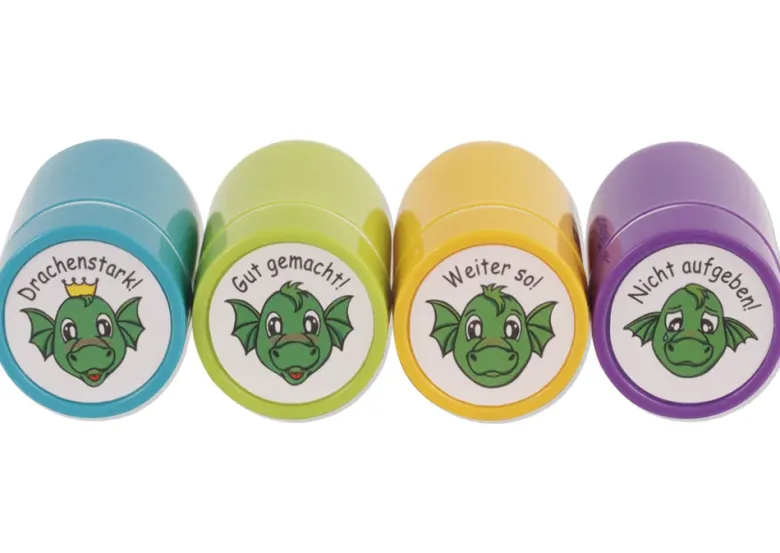 Set Dauer-Stempel "Drachen-Gesichter", 4-tlg.