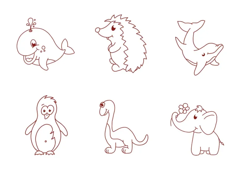 Set Dauer-Stempel "Tiere", 6-tlg.
