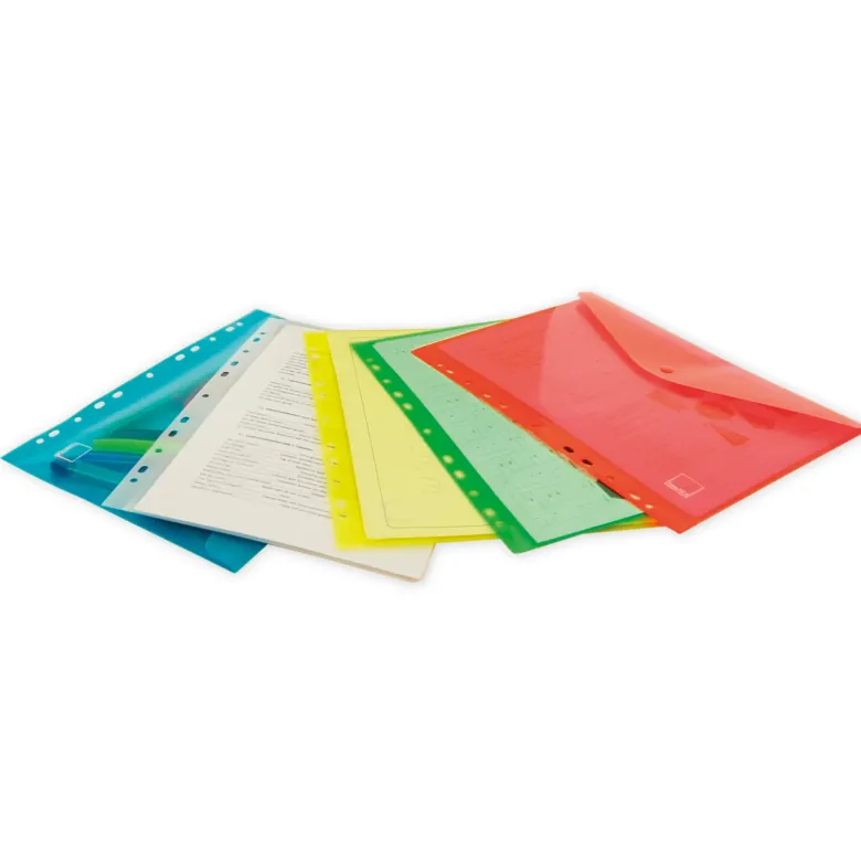 Set Dokumentenmappe A4 zum Abheften, 5-tlg., farbsortiert