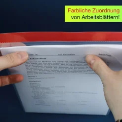 Set Einstecktaschen A4-Plus mit Farbstreifen, selbsthaftend, 5-tlg.