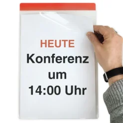 Set Einstecktaschen A4-Plus mit Farbstreifen, selbsthaftend, 5-tlg.