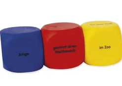Set Flüster-Würfel 6-tlg. Deutsch "Geschichten-Einstieg", 4 cm