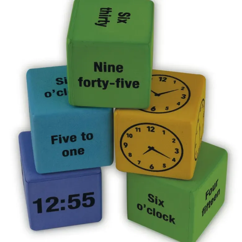 Set Flüster-Würfel "Uhrzeiten", 4,3 cm, 16-tlg.