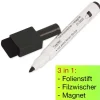 Set Folienstifte Non Permanent mit Filzwischer + Magnet, 4tlg.