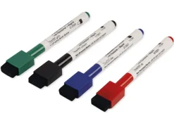 Set Folienstifte Non Permanent mit Filzwischer + Magnet, 4tlg.