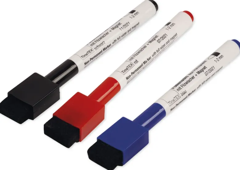 Set Folienstifte Non Permanent mit Filzwischer + Magnet, 3tlg.