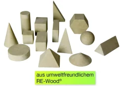 Set Geometrie-Körper massiv, naturfarben, 14-tlg. im Karton