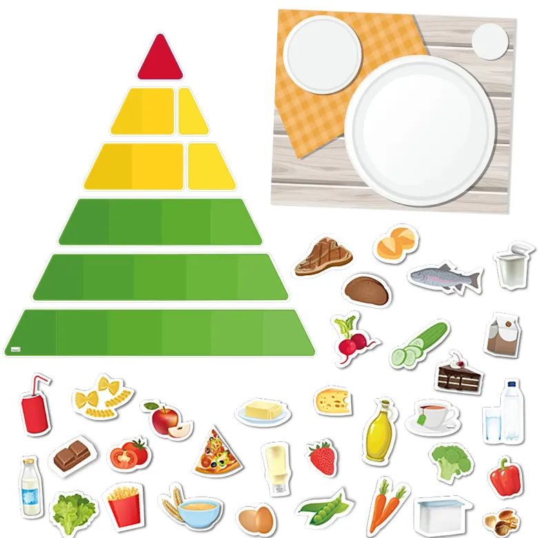 Set Gesunde Mahlzeiten mit Ernährungspyramide, magnetisch, 80-tlg.
