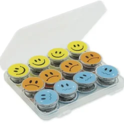 Set Haft-Magnete "Gesichter", 35 mm ø, 24-tlg. in Box