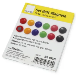 Set Haft-Magnete 30 mm ø, farbig sortiert, 12-tlg.
