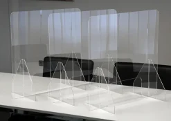 Set Hygiene-Schutzwand Standard M für Tische, mit Durchreiche, 3 Stück