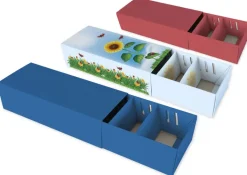 Set Karteikasten für A8, planliegend, farbig, 5 Stück
