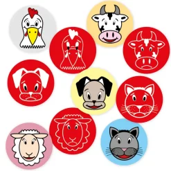 Set Magnet-Wende-Plättchen "Tier-Gesichter"