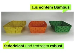 Set Material-Körbchen aus Bambus, farbig, 3-tlg.