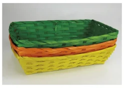 Set Material-Körbchen aus Bambus, farbig, 3-tlg.