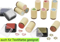 Set Mini-Holzstempel "Weihnachten", 16-tlg.
