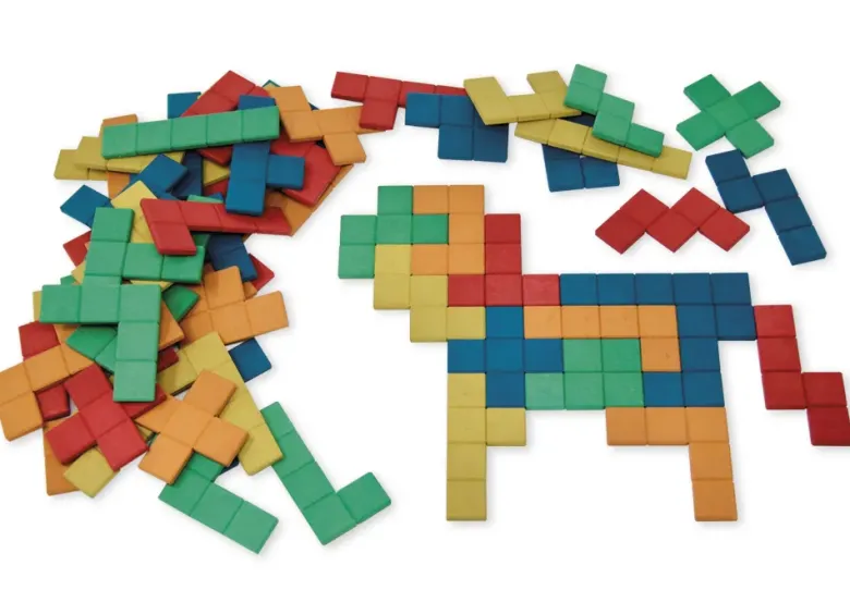 Set Pentominos aus RE-Wood, mit Vorlagen, 938-tlg. in Box