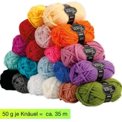 Set Polyacryl-Garn 2-fädig, 20 Farben à 50 g