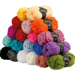 Set Polyacryl-Garn 2-fädig, 20 Farben à 50 g