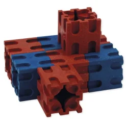 Set Rechen-Steckwürfel aus RE-Wood, 100-tlg., 2x2 cm, rot/blau