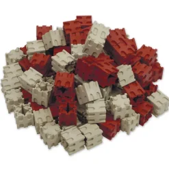 Set Rechen-Steckwürfel aus RE-Wood, 100-tlg., 2x2 cm, rot/naturfarben II./SO