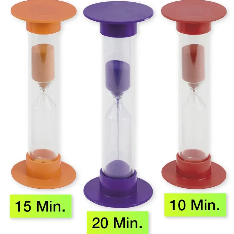 Set Sanduhren "L" 3-tlg., 14,5 cm hoch, 5 cm ø (10/15/20 Minuten)