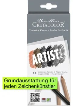 Set Skizzierstifte mit Papierwischer, 11-tlg.