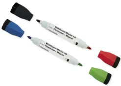 Set Whiteboard-Marker Doppelspitze mit Filzwischer + Magnet, 2-tlg.