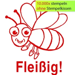 Siebdruck-Stempel "Perpetuum", Biene "Fleißig!"