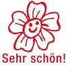 Siebdruck-Stempel "Perpetuum", Blume "Sehr schön!"