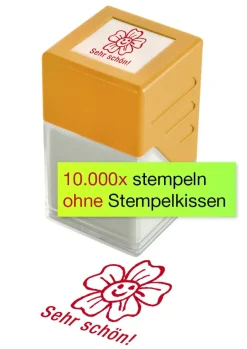 Siebdruck-Stempel "Perpetuum", Blume "Sehr schön!"