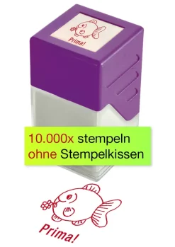 Siebdruck-Stempel "Perpetuum", Fisch "Prima!"