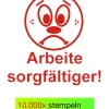 Siebdruck-Stempel "Perpetuum", "Gesicht - Arbeite sorgfältiger!"