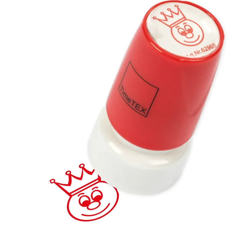 Siebdruck-Stempel "Perpetuum", "Gesicht mit Krone"