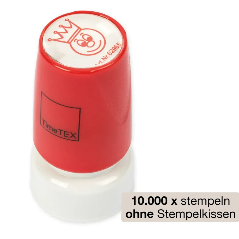 Siebdruck-Stempel "Perpetuum", "Gesicht mit Krone"