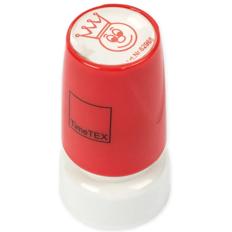 Siebdruck-Stempel "Perpetuum", "Gesicht mit Krone"