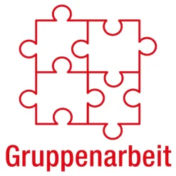 Siebdruck-Stempel "Perpetuum", "Gruppenarbeit"