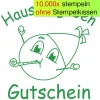 Siebdruck-Stempel "Perpetuum", "Hausaufgaben-Gutschein"