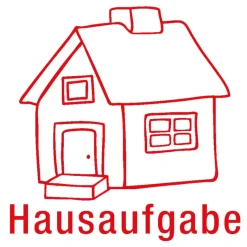 Siebdruck-Stempel "Perpetuum", "Hausaufgaben-Haus"